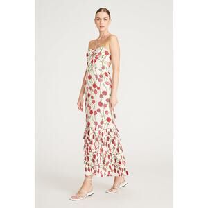 Amur Isabelle Halter Dress Dahlia Pink Bouquet Toss